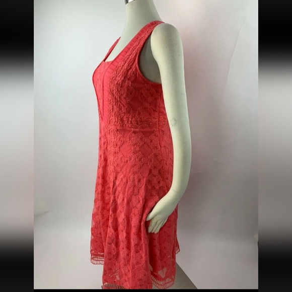 Sundance Embroidered Love at First Sight Romantic Gesture Dress Size 14 Coral - Picture 4 of 8